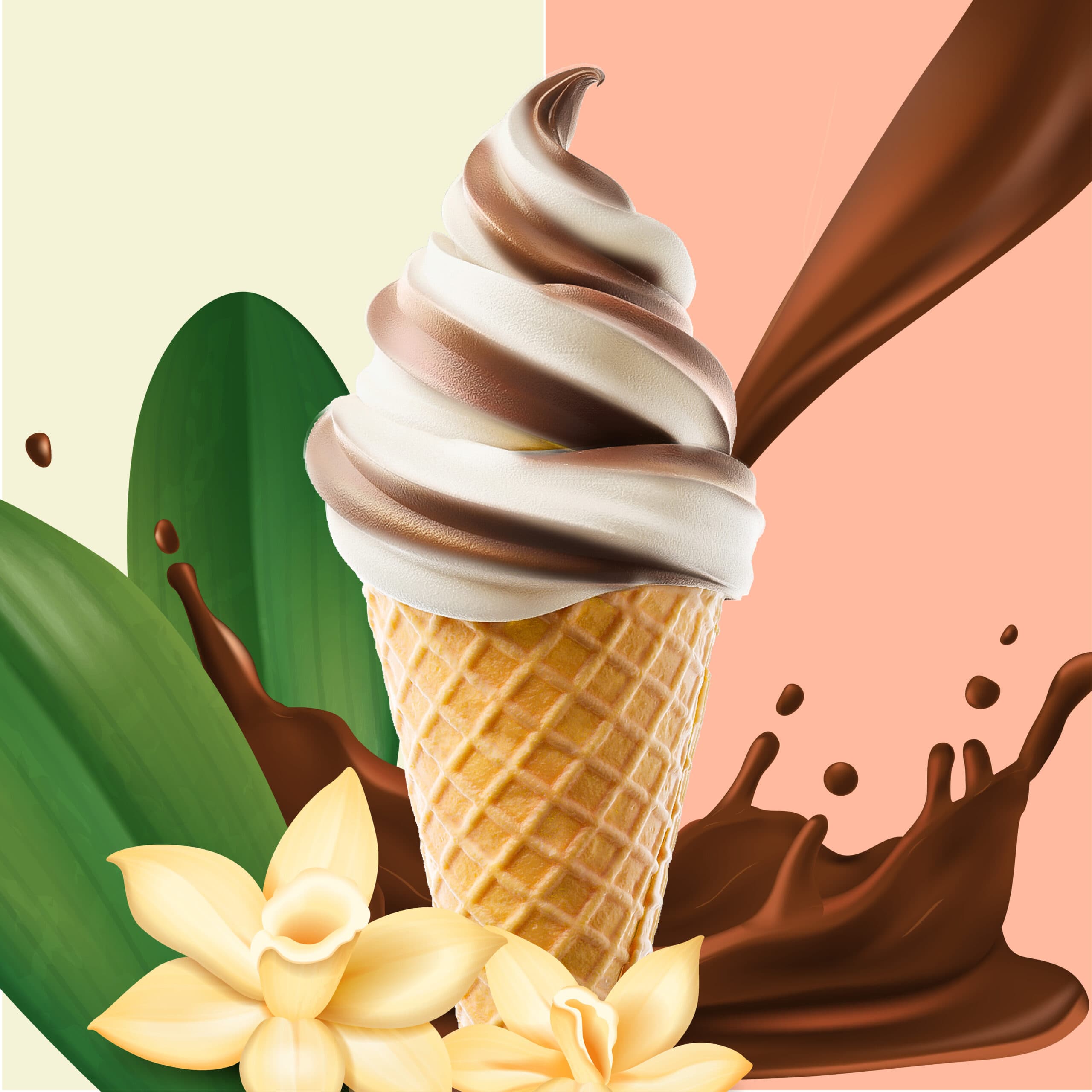 ไอศกรีมทูโทน วานิลลา-ช็อก