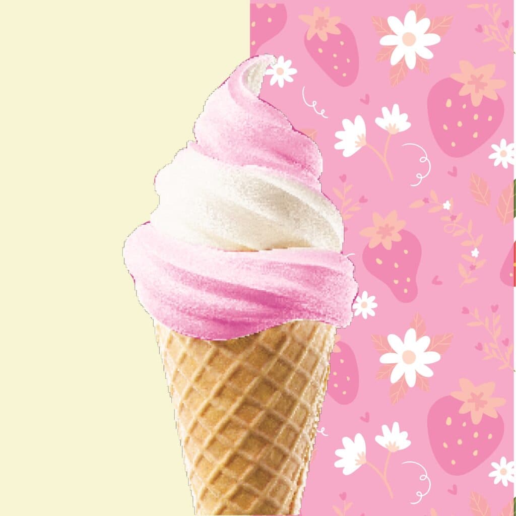 ไอศกรีมทูโทนสตรอว์เบอร์รี่-วานิลลา