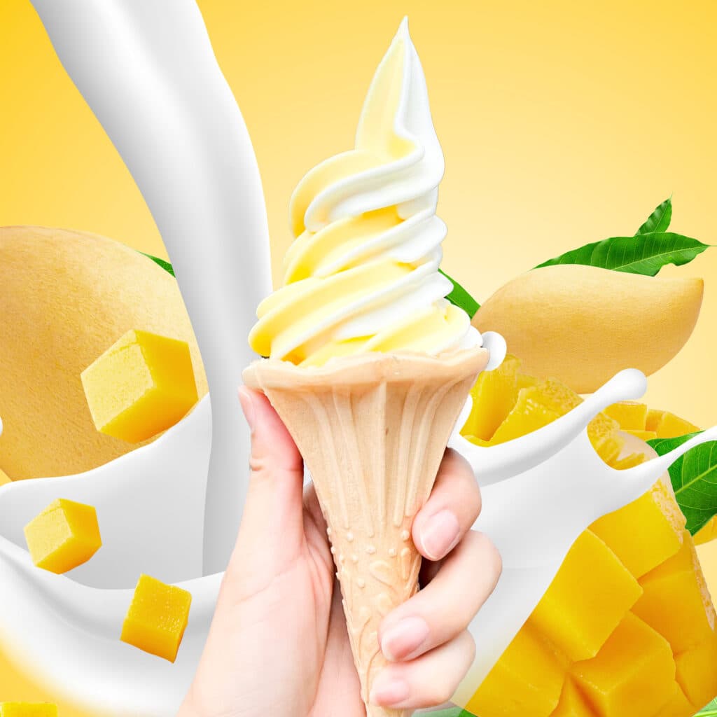 ไอศกรีมทูโทน โยเกิร์ต-มะม่วง